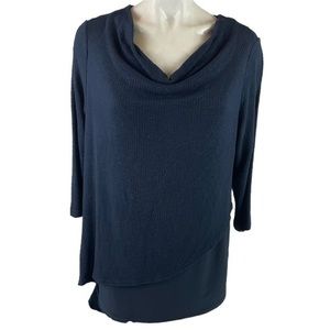 Sympli Midnight Blue Cowl Neck Tunic